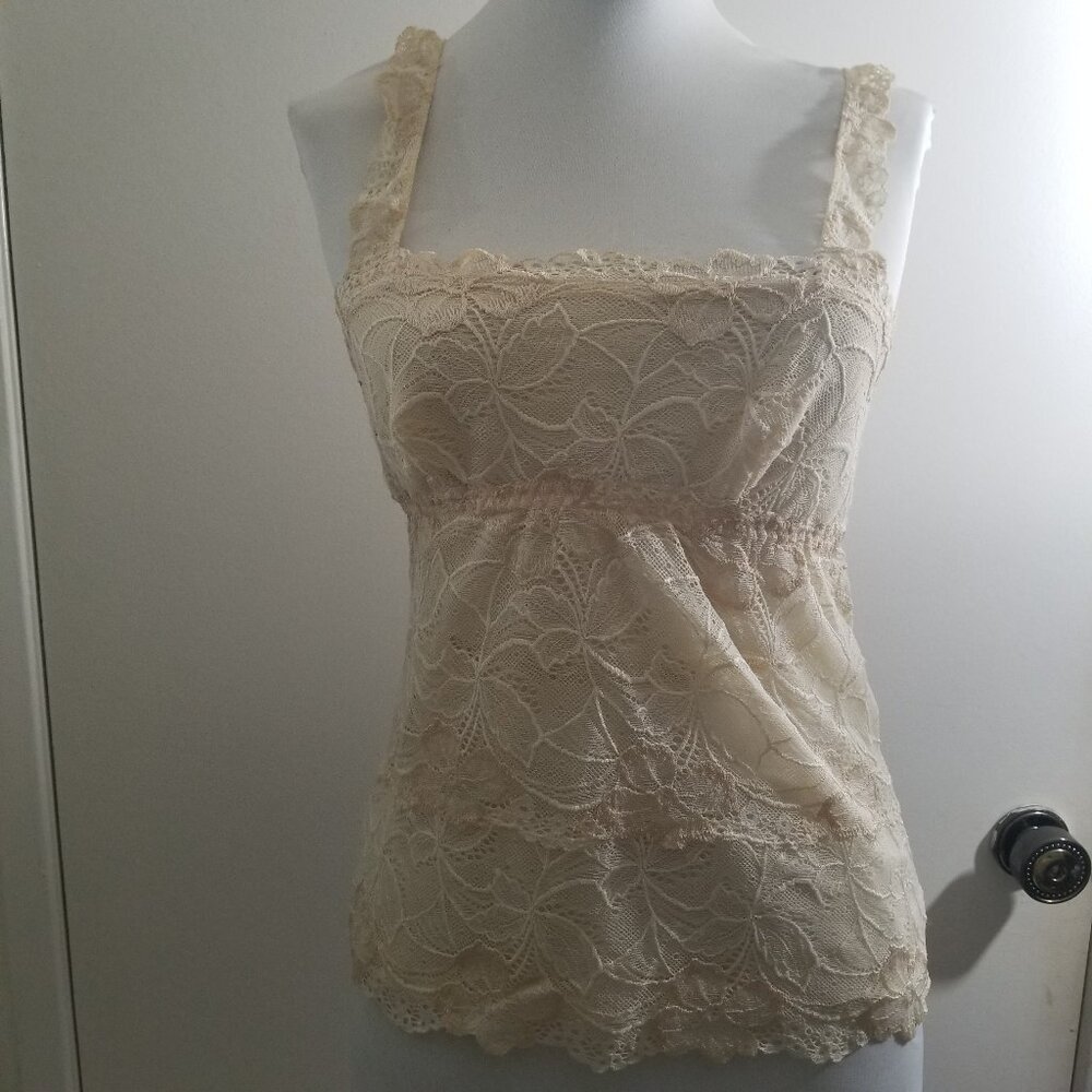 Banana Republic Tang Top, Lace in cream, size S